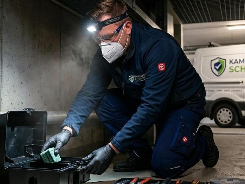 Kammerjäger Schädlingsbekämpfung Schulhoff - Mitarbeiter bei der Arbeit